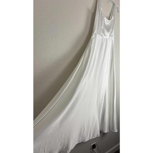 LULUS Endless Radiance Ivory Satin Open Back Pockets L 1494 - Picture 2 of 6